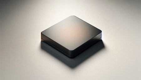 Black square box on a white background. 3d render illustration.