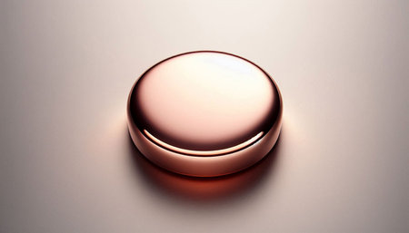 3d rendering of a glossy button in studio light background with vignette