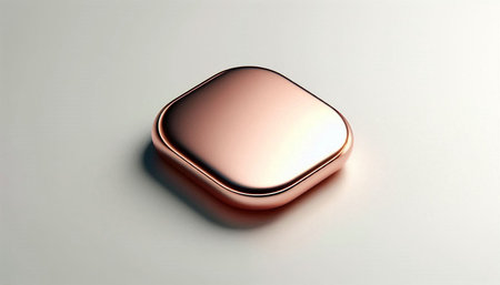 Bronze metal button on the white background. 3d render illustrationの写真素材
