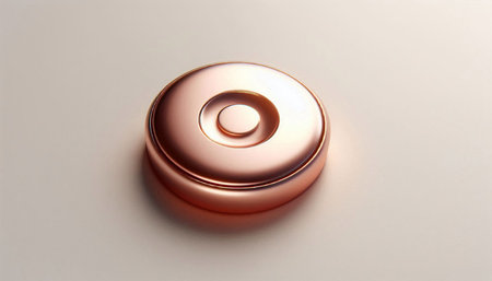 Close up of a copper ring on a white background. 3d rendering