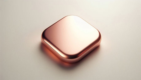 Realistic Detailed 3d Render of Metal Block in Solid Color