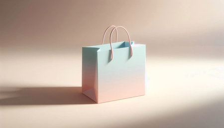 Shopping paper bag on a light background. 3d rendering.の写真素材