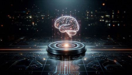 Artificial intelligence (AI) and machine learning concept. 3D rendering
