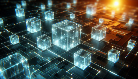 3d rendering of abstract technology background with cubes. 3d illustration