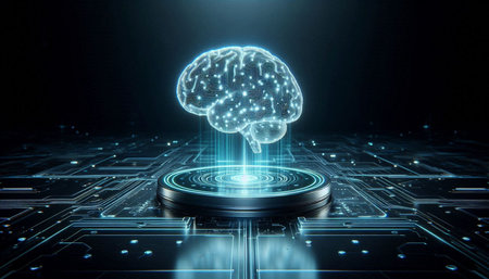 Artificial intelligence (AI) and machine learning concept. 3D rendering