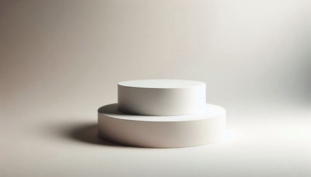 White round podium for product display. 3d rendering mock up.
