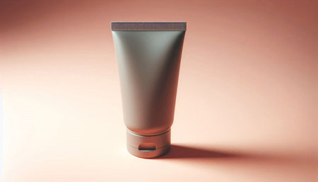 Tube of cream on a pink background. 3d render. Beauty products.