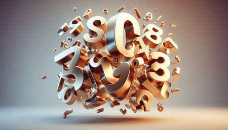 Infinite numbers. 3D rendering, 3d illustration. Render.