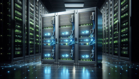Server room data center. 3d rendering server room data center. Server room data center.