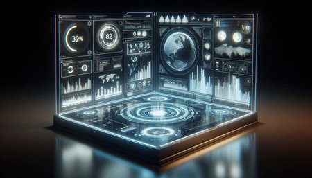 Futuristic HUD interface. Sci-fi concept. 3d renderingの写真素材