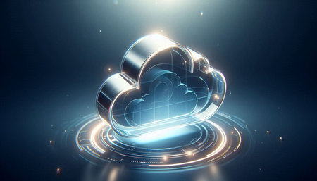 Cloud computing technology concept. 3d rendering toned image double exposure
