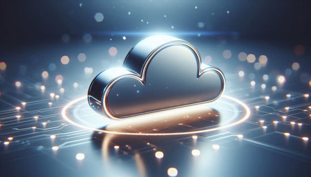 Cloud computing technology concept. 3D rendered illustration. Technology background.