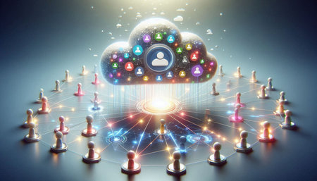 Cloud computing concept. 3d illustration. Cloud computing. Social network.