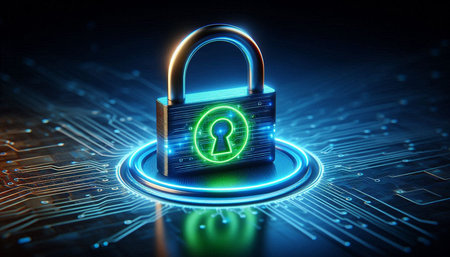 Cyber security and data protection concept 3D rendering elements of this image furnished by NASA