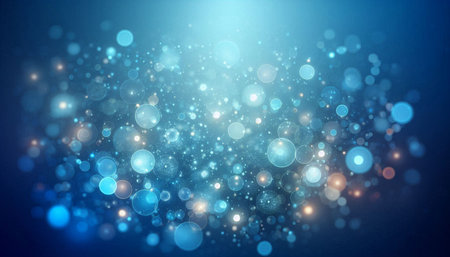 abstract blue background with bokeh defocused lights and stars