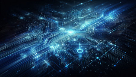 Abstract technology circuit background. 3d rendering, 3d illustration.