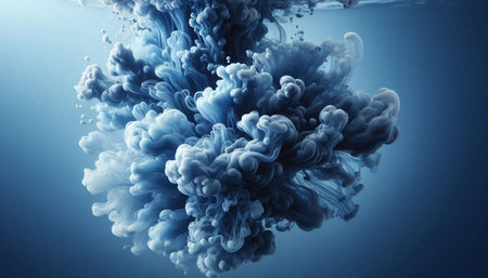 Abstract ink in water. Ink swirling in water. Cloud of ink.の写真素材