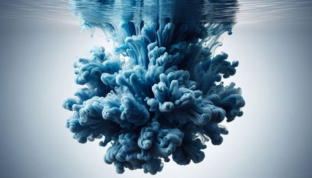 Colorful ink splash in water. Abstract background. 3d rendering