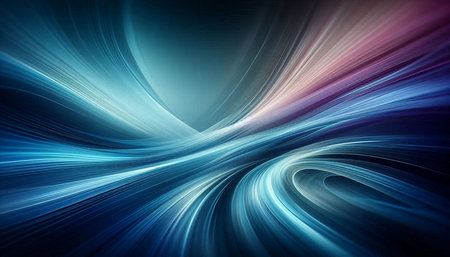Abstract blue background, beautiful lines on the dark, digital fractal