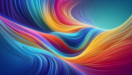 abstract background with smooth lines in blue, orange and purple colors