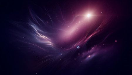 Futuristic abstract background with nebula and stars. Fractal art. 3D rendering.