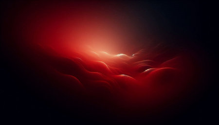 Red abstract background with lighting effect. Fantasy fractal texture. Digital art. 3D rendering.の写真素材