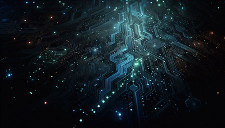 Circuit board background. Technology and science concept. 3D Rendering