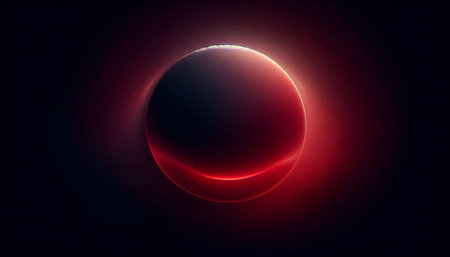 Glowing red planet in space, computer generated abstract background, 3D rendering