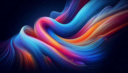 abstract colorful background with smooth lines, futuristic wavy illustration.