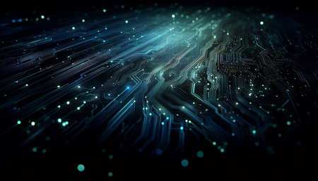Circuit board, technology background, 3d rendering computer digital image