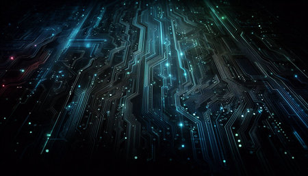 Circuit board background texture. Technology and science concept. 3D Rendering