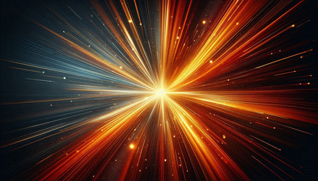 abstract background with a glowing starburst effect and rays of lightの写真素材
