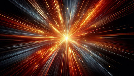 abstract speed motion background with light rays and lens flare effect.