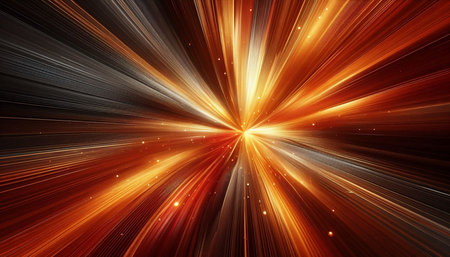 Abstract background. Orange and yellow rays of light. Computer generated graphics.