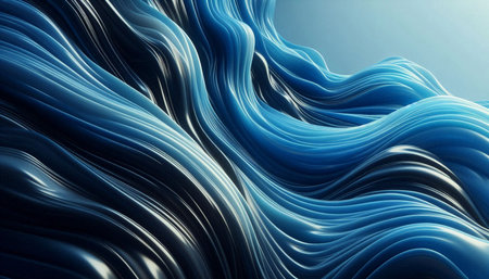 abstract blue background with smooth lines and waves, 3d render