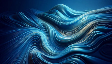 Abstract blue wavy background. 3d rendering, 3d illustration.の写真素材