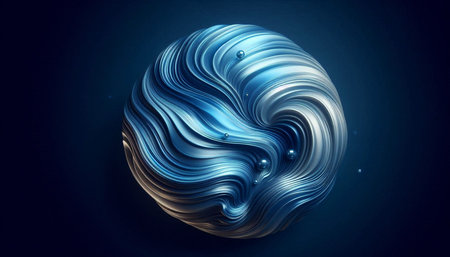 3d rendering of abstract background with waves and liquid shapes in blue colors