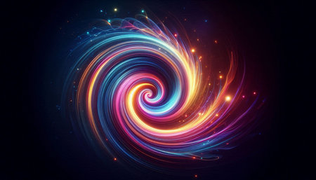 Abstract background. luminous swirling. Elegant glowing circle.  Sparking particle. Space tunnel....