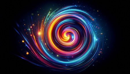 Abstract background. luminous swirling. Elegant glowing circle.  Sparking particle. Space tunnel....
