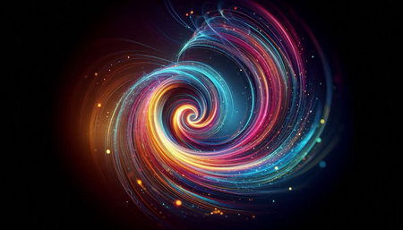 Abstract background. luminous swirling. Elegant glowing circle.  Sparking particle. Space tunnel....