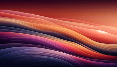 abstract background with smooth lines in red, purple and blue colors