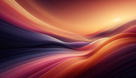 abstract background with smooth lines in red and yellow colors, computer generated imagesの写真素材