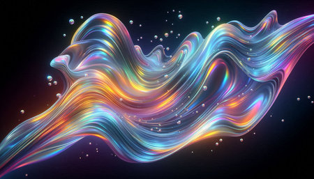 Abstract colorful wavy background. 3d rendering, 3d illustration.