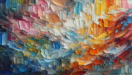 macro artist's palette, texture mixed oil paints in different colors and saturation studio