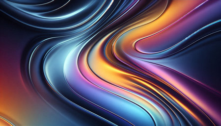 abstract background with smooth lines in blue, orange and yellow colors