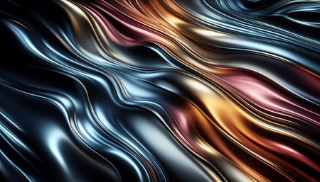 abstract metallic background with some smooth lines in it (3d render)の写真素材