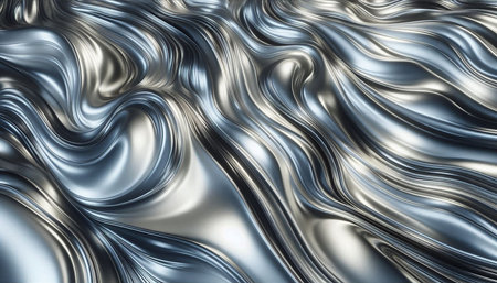 Abstract metallic background with waves. 3d rendering, 3d illustration.