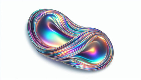 Abstract wavy shape on white background. 3d rendering, 3d illustration.