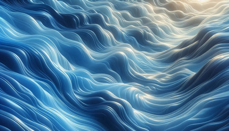 Abstract blue wavy background. 3d rendering, 3d illustration.