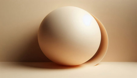 3d rendering of a beige egg on a white background.